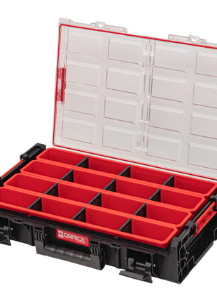 Qbrick System ONE Organizer XL 2.0 Long Bin empilable 582 x 387 x 131 mm 13,5 l IP66 avec 4 inlays et 12 séparateurs