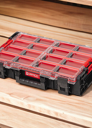 Qbrick System ONE Organizer XL 2.0 Long Bin empilable 582 x 387 x 131 mm 13,5 l IP66 avec 4 inlays et 12 séparateurs