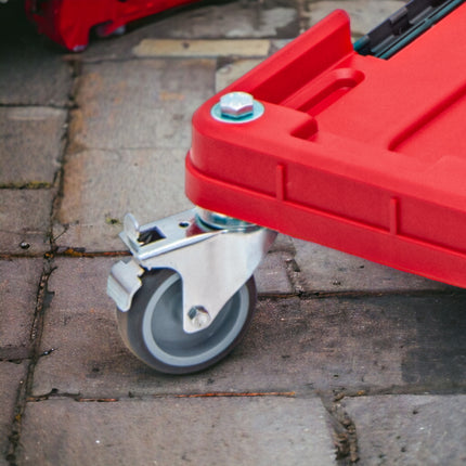 Qbrick System ONE Plate-forme de transport RED ULTRA HD Rouleaux de transport Plateau roulant 745 x 510 x 180 mm