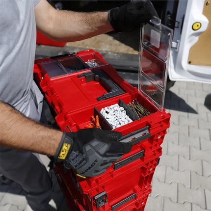 Qbrick System ONE 200 2.0 Profi RED ULTRA HD Maletín de herramientas a medida organizador modular 585 x 385 x 190 mm 15,4 l apilable IP66