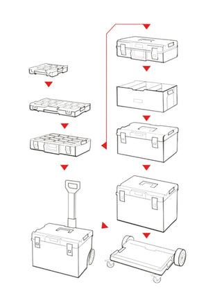 Qbrick System ONE 450 2.0 Technology RED ULTRA HD Niestandardowa walizka narzędziowa modułowy organizer 585 x 385 x 420 mm 52 l możliwość sztaplowania IP66