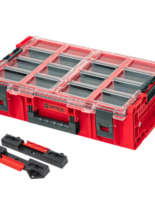 Qbrick System ONE Organizer 2XL RED ULTRA HD Custom + ONE Connect-Adapter 582 x 387 x 172 mm 19,5 l stapelbar IP66