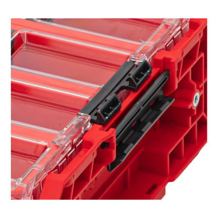 Qbrick System ONE Organizador XL 2.0 Cubo largo ROJO ULTRA HD Apilable a medida 582 x 387 x 131 mm 13,5 l IP66 con 4 embutidos y 12 separadores