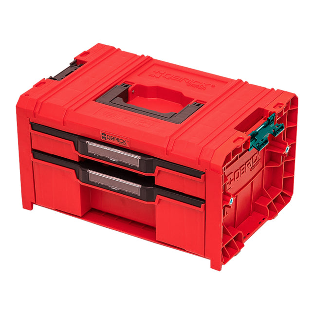 Qbrick System PRO Drawer 2 Toolbox 2.0 Expert RED ULTRA HD Toolbox 450 x 310 x 244 mm 14 l stackable IP54 with 2 drawers