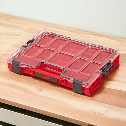 Qbrick System PRO Organizer 200 ROJO ULTRA HD apilable 452 x 296 x 79 mm 6 l IP54 con 8 embutidos