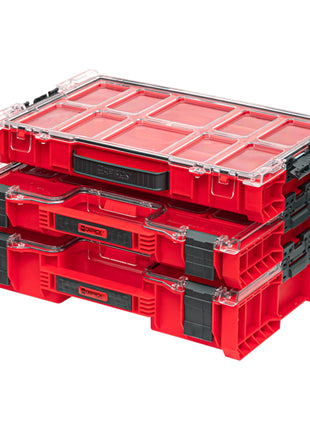 Qbrick System PRO Organizer 200 RED ULTRA HD apilable 452 x 296 x 79 mm 6 l IP54 con 8 incrustaciones