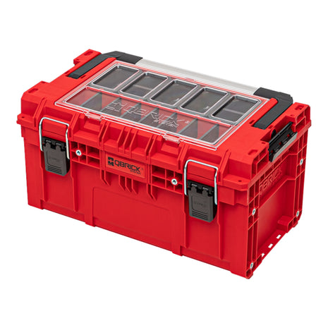 Qbrick System PRIME Toolbox 250 Expert RED ULTRA HD Custom z organizerem z możliwością sztaplowania 535 x 327 x 277 mm 26 l IP66 z 5 wkładkami i 10 przegrodami