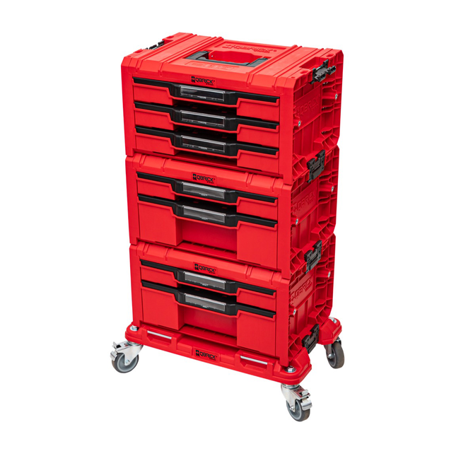 Qbrick System PRO Drawer Workshop Set 3 RED ULTRA HD + 2x Drawer 2 Toolbox + 1x Drawer 3 Toolbox + rolling board
