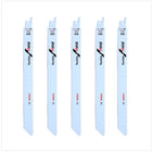 Bosch 5 Säbelsägeblätter 225 mm Flexible for Metal S 1122 BF / S1122BF ( 2608656019 ) - Toolbrothers
