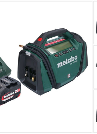 Metabo AK 18 Compresseur à batterie multiple 18 V 11 bar + 1x batterie 4,0 Ah + chargeur