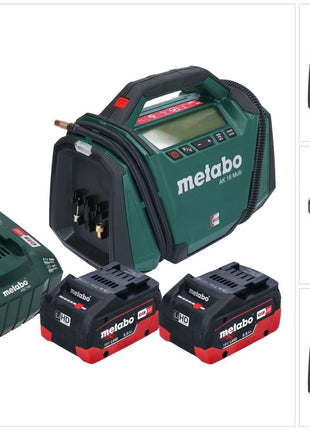 Metabo AK 18 Multi compresseur sans fil 18 V 11 bar + 2x batterie 5,5 Ah + kit de chargement