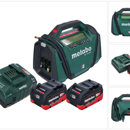 Metabo AK 18 Multi compresseur sans fil 18 V 11 bar + 2x batterie 5,5 Ah + kit de chargement