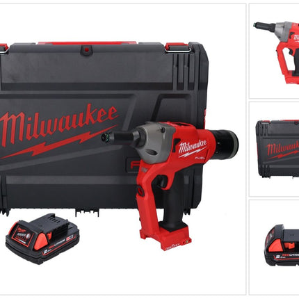 Milwaukee M18 ONEFPRT-201X remachadora ciega a batería 18 V 20 kN sin escobillas + 1x batería 2.0 Ah + caja HD - sin cargador