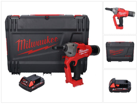 Milwaukee M18 ONEFPRT-201X remachadora ciega a batería 18 V 20 kN sin escobillas + 1x batería 2.0 Ah + caja HD - sin cargador