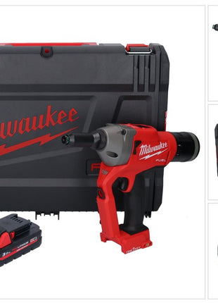 Riveteuse aveugle sur batterie Milwaukee M18 ONEFPRT-301X 18 V 20 kN sans balais + 1x batterie 3,0 Ah + boîtier HD - sans chargeur