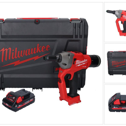 Rivettatrice cieca a batteria Milwaukee M18 ONEFPRT-301X 18 V 20 kN brushless + 1x batteria ricaricabile 3,0 Ah + scatola HD - senza caricabatterie
