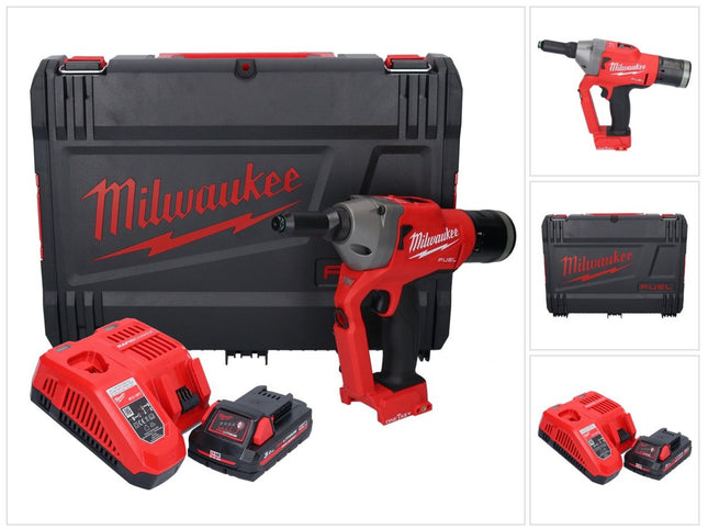 Milwaukee M18 ONEFPRT-301X nitownica akumulatorowa 18 V 20 kN bezszczotkowa + 1x akumulator 3,0 Ah + ładowarka + pudełko HD