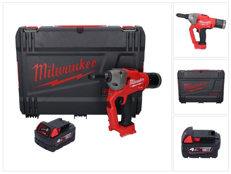 Riveteuse aveugle sur batterie Milwaukee M18 ONEFPRT-401X 18 V 20 kN sans balais + 1x batterie 4,0 Ah + boîtier HD - sans chargeur