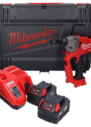 Remachadora ciega Milwaukee M18 ONEFPRT-402X batería 18 V 20 kN brushless + 2x batería 4.0 Ah + cargador + caja HD