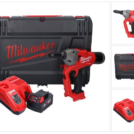 Milwaukee M18 ONEFPRT-601X remachadora ciega a batería 18 V 20 kN sin escobillas + 1x batería 6.0 Ah + cargador + caja HD