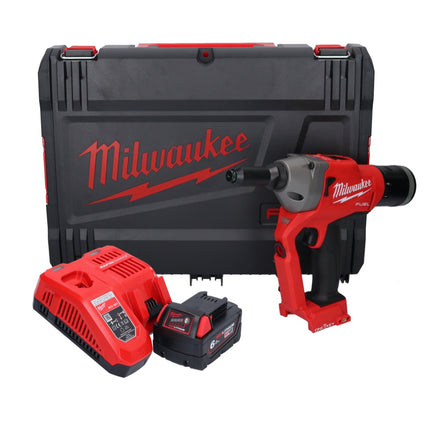 Milwaukee M18 ONEFPRT-601X remachadora ciega a batería 18 V 20 kN sin escobillas + 1x batería 6.0 Ah + cargador + caja HD