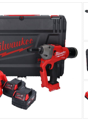 Milwaukee M18 ONEFPRT-602X remachadora ciega a batería 18 V 20 kN sin escobillas + 2x batería 6.0 Ah + cargador + caja HD