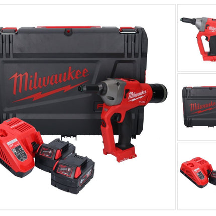 Milwaukee M18 ONEFPRT-602X remachadora ciega a batería 18 V 20 kN sin escobillas + 2x batería 6.0 Ah + cargador + caja HD
