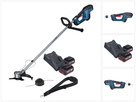 Bosch GFR 18V-23 Desbrozadora de batería profesional 18 V 230 mm sin escobillas + 2x baterías 4,0 Ah + cargador