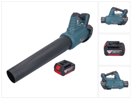 Bosch GBL 18V-750 Soplador de batería profesional 18 V BITURBO sin escobillas + 1x batería 4,0 Ah - sin cargador