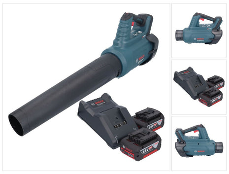 Bosch GBL 18V-750 Professional Akku Gebläse 18 V BITURBO Brushless + 2x Akku 4,0 Ah + Ladegerät