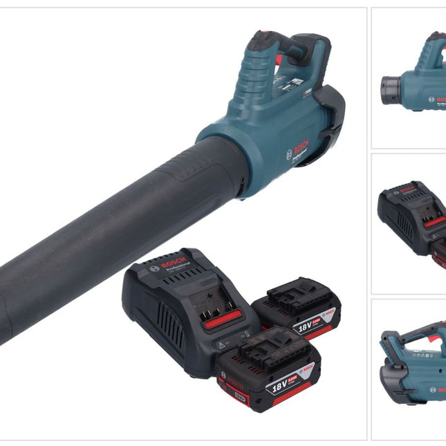 Bosch GBL 18V-750 Soplador profesional sin cable 18 V BITURBO Brushless + 2x batería recargable 5,0 Ah + cargador