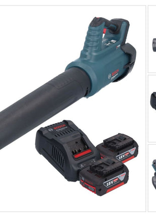 Bosch GBL 18V-750 Professional Akku Gebläse 18 V BITURBO Brushless + 2x Akku 6,0 Ah + Ladegerät