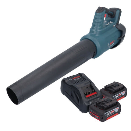 Soplador a batería Bosch GBL 18V-750 Professional 18 V BITURBO sin escobillas + 2x baterías 6,0 Ah + cargador