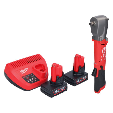 Milwaukee M12 FRAIWF12-602 llave de impacto angular a batería 12 V 1/2" 270 Nm sin escobillas + 2x baterías 6,0 Ah + cargador
