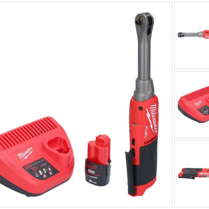 Milwaukee M12 FHIR14LR-201 akumulatorowa grzechotka szybkomocująca 12 V 47 Nm 1/4" bezszczotkowa + 1x akumulator 2,0 Ah + ładowarka