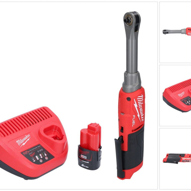 Milwaukee M12 FHIR14LR-201 akumulatorowa grzechotka szybkomocująca 12 V 47 Nm 1/4" bezszczotkowa + 1x akumulator 2,0 Ah + ładowarka