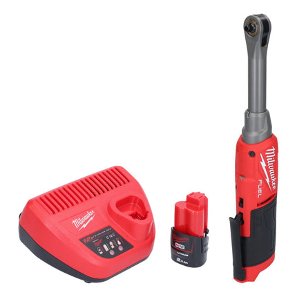 Milwaukee M12 FHIR14LR-201 akumulatorowa grzechotka szybkomocująca 12 V 47 Nm 1/4" bezszczotkowa + 1x akumulator 2,0 Ah + ładowarka