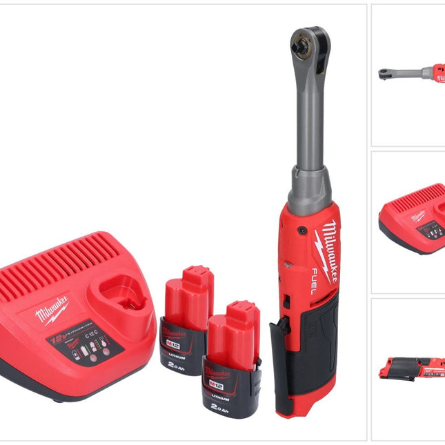 Milwaukee M12 FHIR14LR-202 cordless high-speed ratchet 12 V 47 Nm 1/4" brushless + 2x rechargeable battery 2.0 Ah + charger
