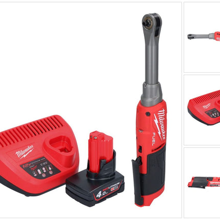 Milwaukee M12 FHIR14LR-401 batería de trinquete de alta velocidad 12 V 47 Nm 1/4" sin escobillas + 1x batería 4,0 Ah + cargador