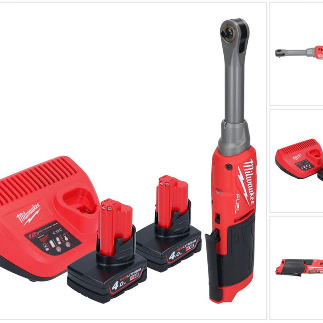 Milwaukee M12 FHIR14LR-402 carraca de alta velocidad a batería 12 V 47 Nm 1/4" sin escobillas + 2x batería 4,0 Ah + cargador