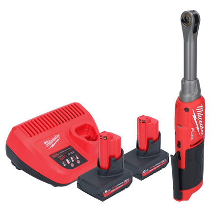 Milwaukee M12 FHIR14LR-502 Clé à cliquet haute vitesse 12 V 47 Nm 1/4" Brushless + 2x batterie 5,0 Ah + chargeur