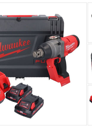 Milwaukee M18 ONEFHIWF1-302X Akumulatorowy klucz udarowy 18 V 2033 Nm 1″ bezszczotkowy + 2x akumulator 3,0 Ah + ładowarka + pudełko HD