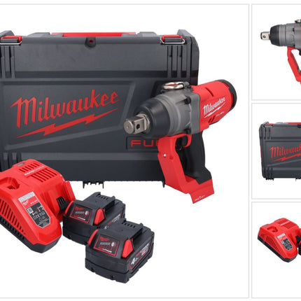 Llave de impacto inalámbrica Milwaukee M18 ONEFHIWF1-402X 18 V 2033 Nm 1″ sin escobillas + 2x batería 4,0 Ah + cargador + caja HD