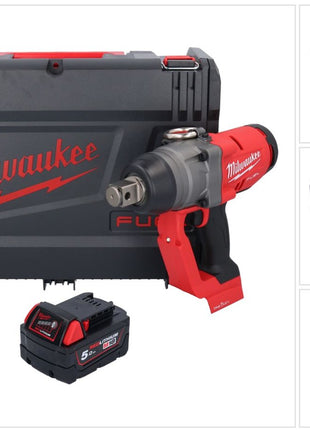 Milwaukee M18 ONEFHIWF1-501X Akumulatorowy klucz udarowy 18 V 2033 Nm 1″ bezszczotkowy + 1x akumulator 5,0 Ah + skrzynka HD - bez ładowarki