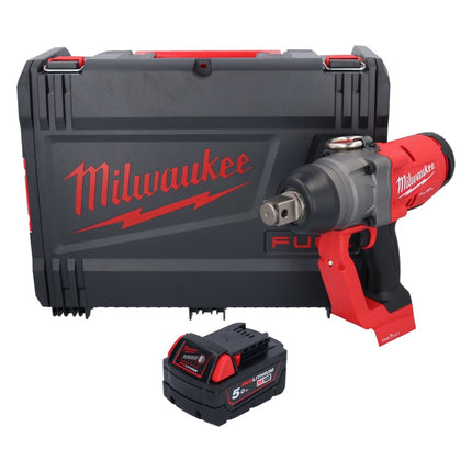 Milwaukee M18 ONEFHIWF1-501X Llave de impacto inalámbrica 18 V 2033 Nm 1″ sin escobillas + 1x batería 5,0 Ah + caja HD - sin cargador