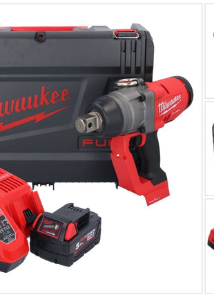 Llave de impacto inalámbrica Milwaukee M18 ONEFHIWF1-501X 18 V 2033 Nm 1″ sin escobillas + 1x batería 5,0 Ah + cargador + caja HD