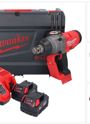 Clé à chocs sans fil Milwaukee M18 ONEFHIWF1-502X 18 V 2033 Nm 1″ brushless + 2x batterie 5,0 Ah + chargeur + boîtier HD