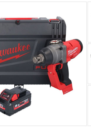 Clé à chocs sans fil Milwaukee M18 ONEFHIWF1-551X 18 V 2033 Nm 1″ brushless + 1x batterie 5,5 Ah + boîtier HD - sans chargeur