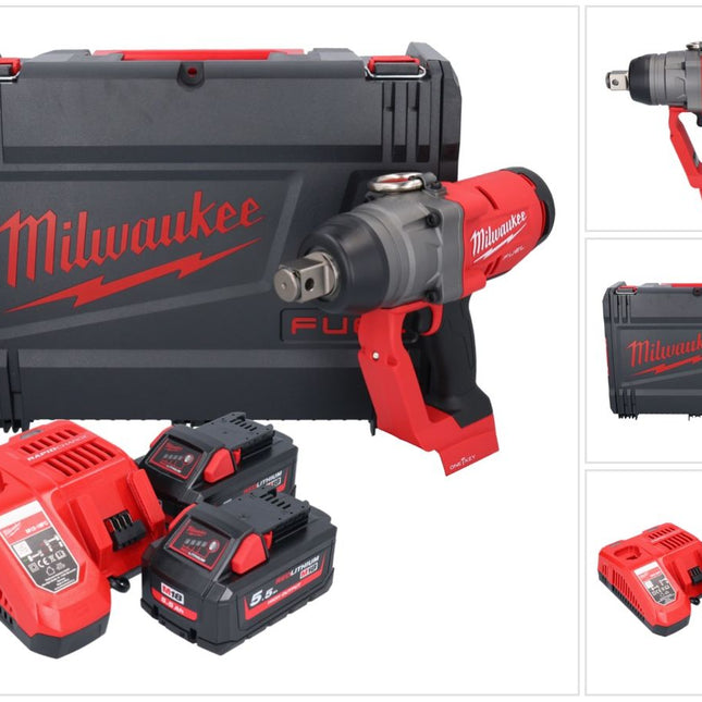 Milwaukee M18 ONEFHIWF1-552X Akumulatorowy klucz udarowy 18 V 2033 Nm 1″ bezszczotkowy + 2x akumulator 5,5 Ah + ładowarka + pudełko HD