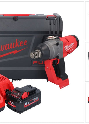 Milwaukee M18 ONEFHIWF1-801X akumulatorowy klucz udarowy 18 V 2033 Nm 1″ bezszczotkowy + 1x akumulator 8,0 Ah + ładowarka + pudełko HD